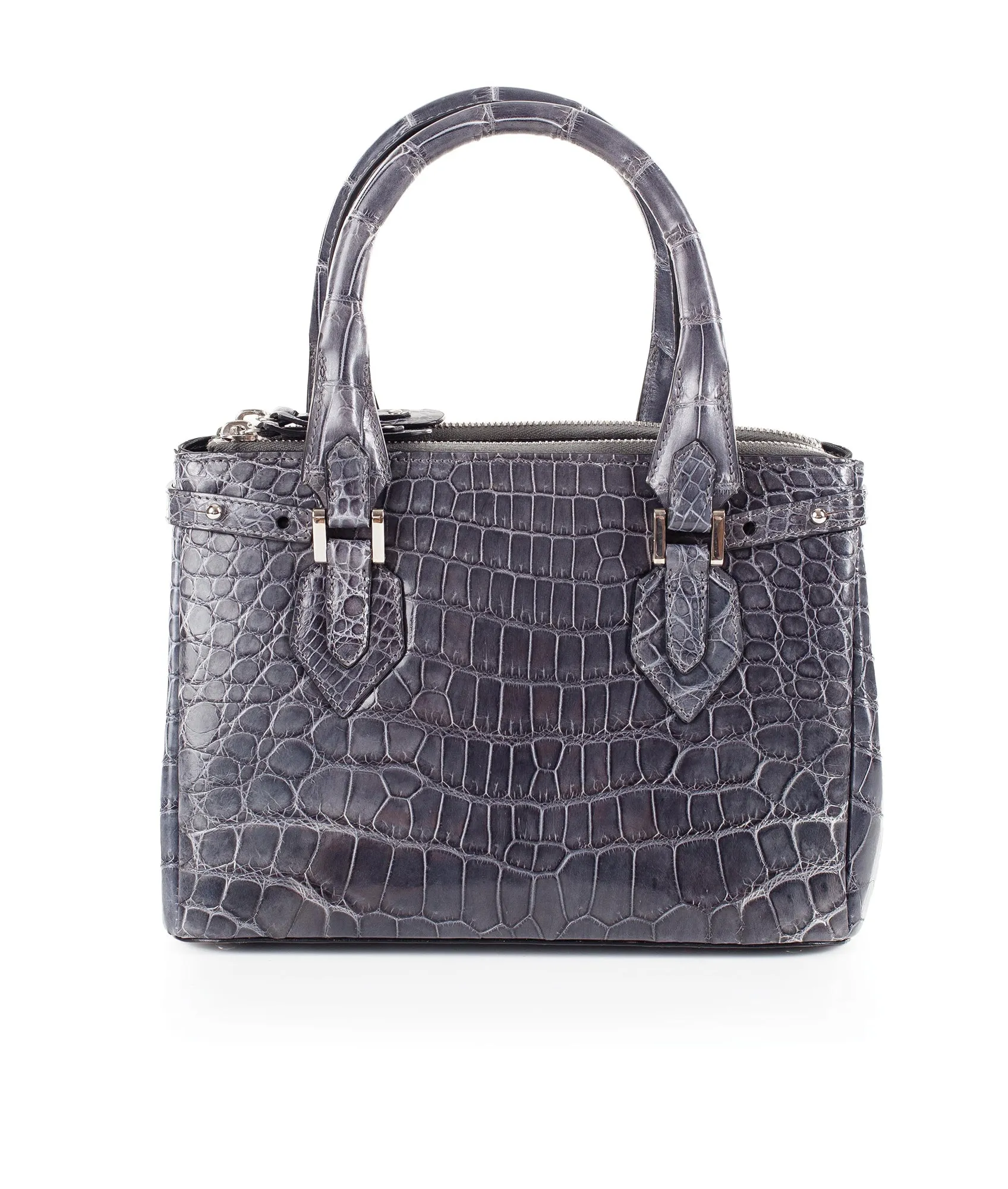 30-657-GRY THE JULIETTE Gracen Nile Crocodile Handbag, Gray