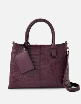 Accessorize London Women's Faux Leather Burgundy Caroline Handheld Bag