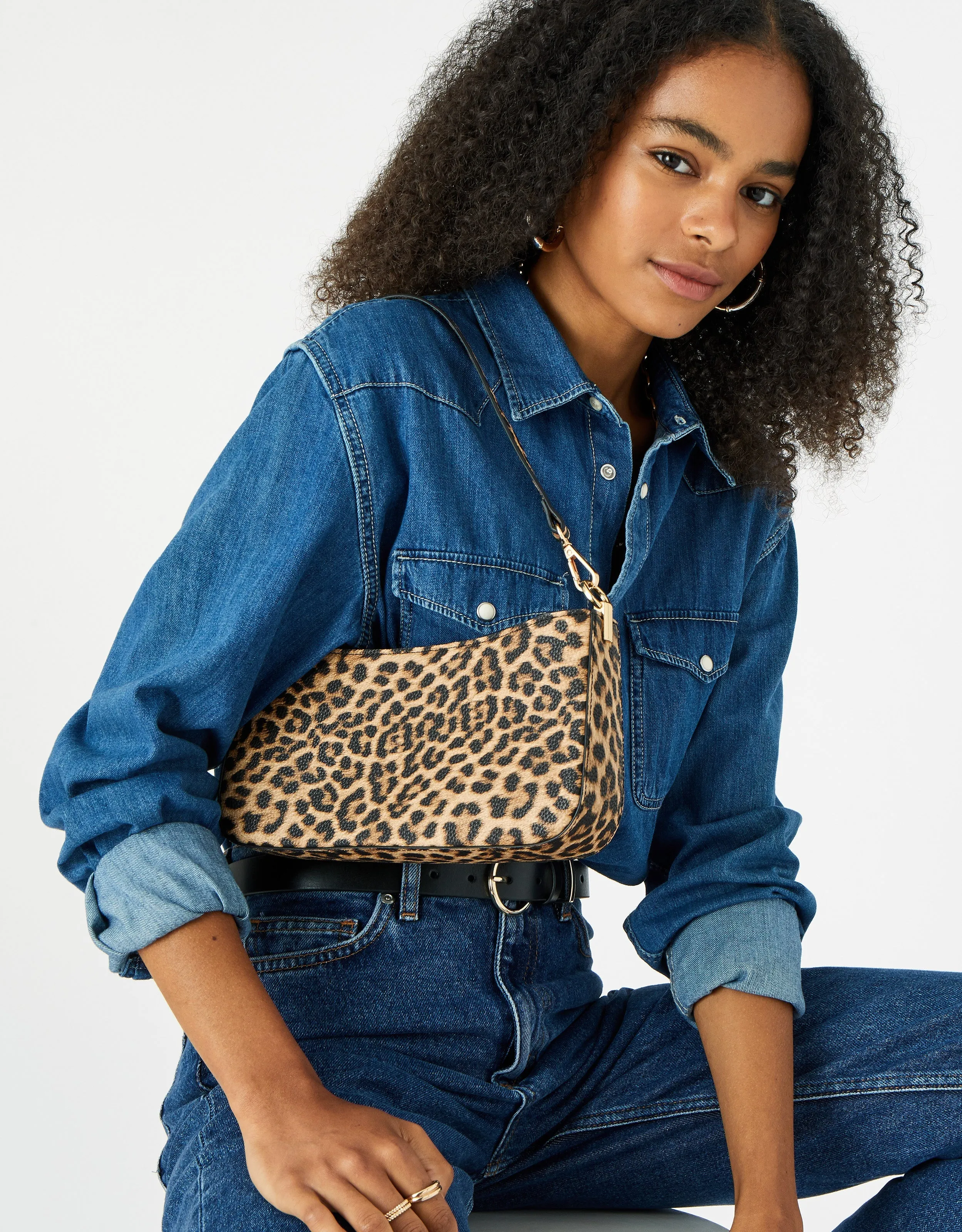 Accessorize London Women's Leopard Print Roxanne Shoulder Bag