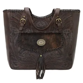 American West Annie's Secret Collection Chestnut Brown Leather Large Tote