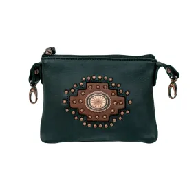 American West Midnight/Copper Leather Trail Rider Crossbody Bag