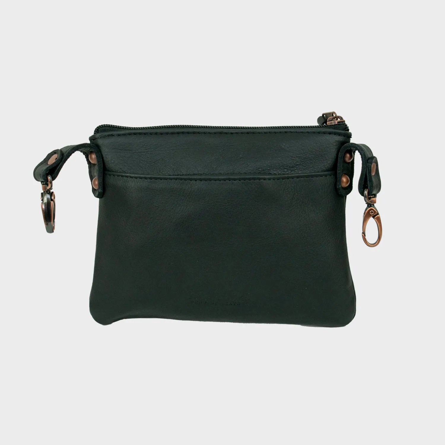 American West Midnight/Copper Leather Trail Rider Crossbody Bag