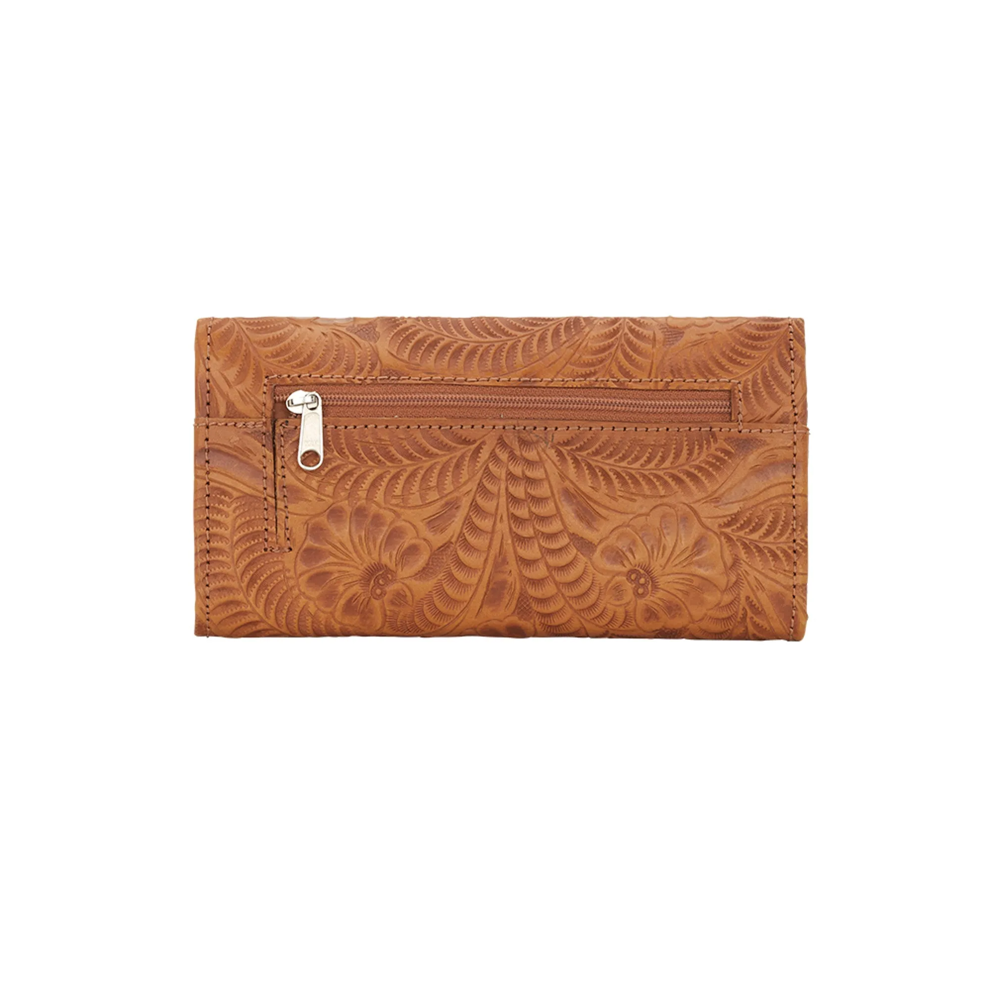 American West Natural Tan Leather Trifold Wallet