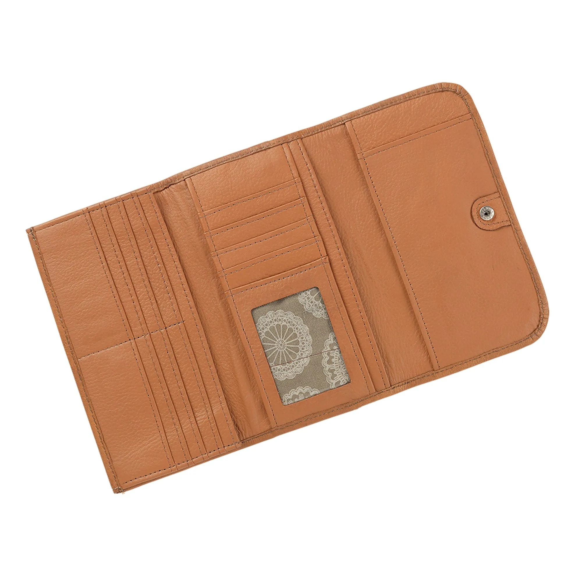 American West Natural Tan Leather Trifold Wallet