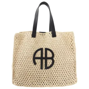 Anine Bing Extra Large Raffia Logo Beach Rio Tote Bag