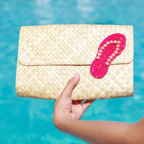 Applique Clutch Bag: Flipflop