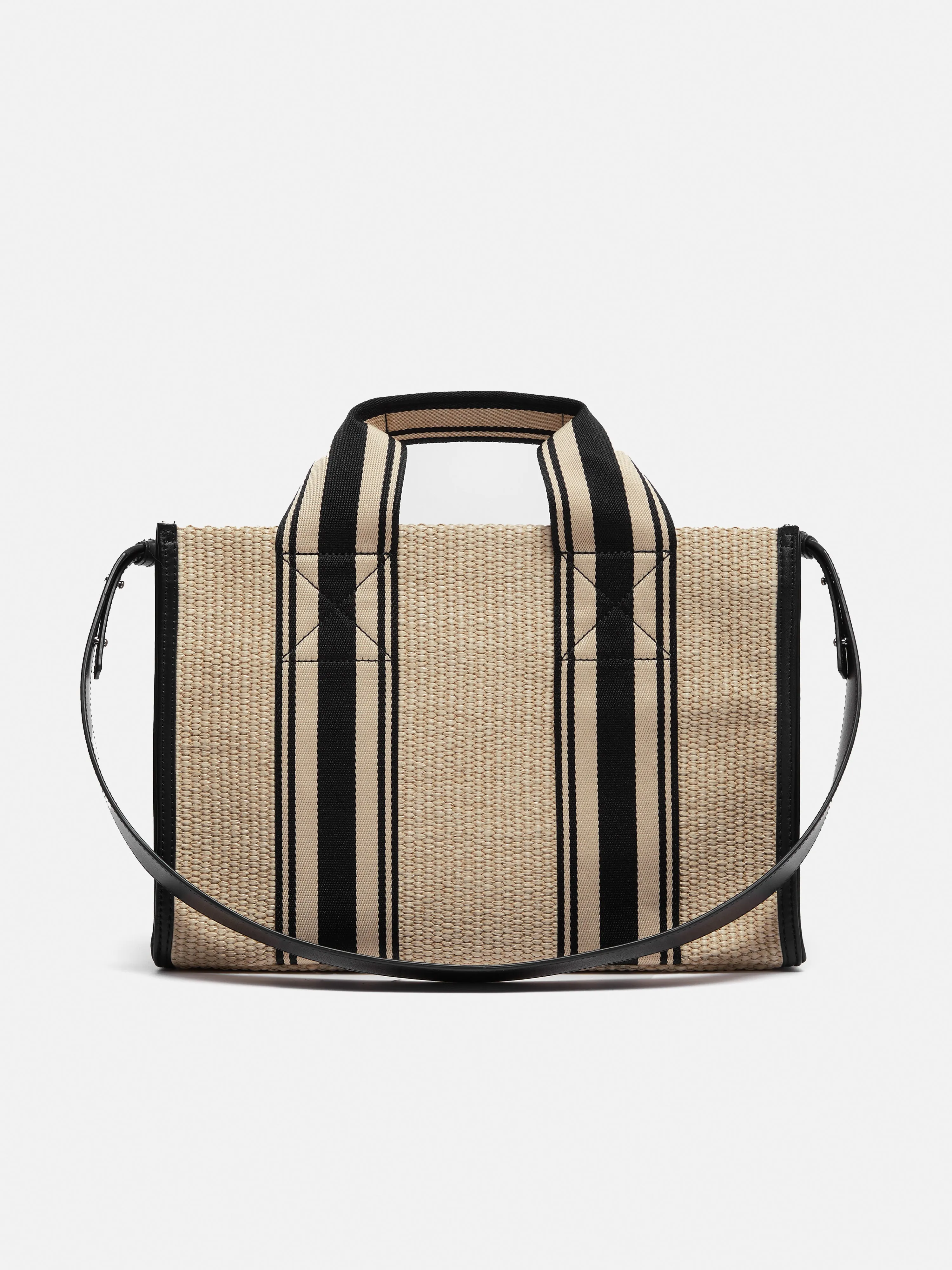 Athena Stripe Woven Tote | Natural