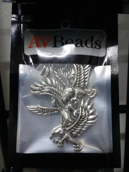 AVBeads Animal Charms Eagle Bird Silver 27mm x 19mm Metal Charms 4pcs