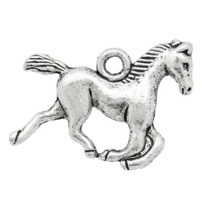 AVBeads Animals Horse Charms Silver 15mm x 20mm Metal Charms 4pcs