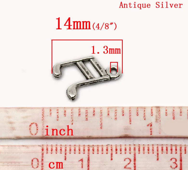 AVBeads Bulk Charms Music Charms 14mm x 10mm Silver Metal Charms 100pcs