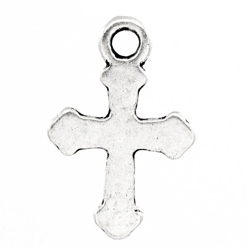 AVBeads Cross Charms Silver 19mm x 13mm Metal Charms 10pcs