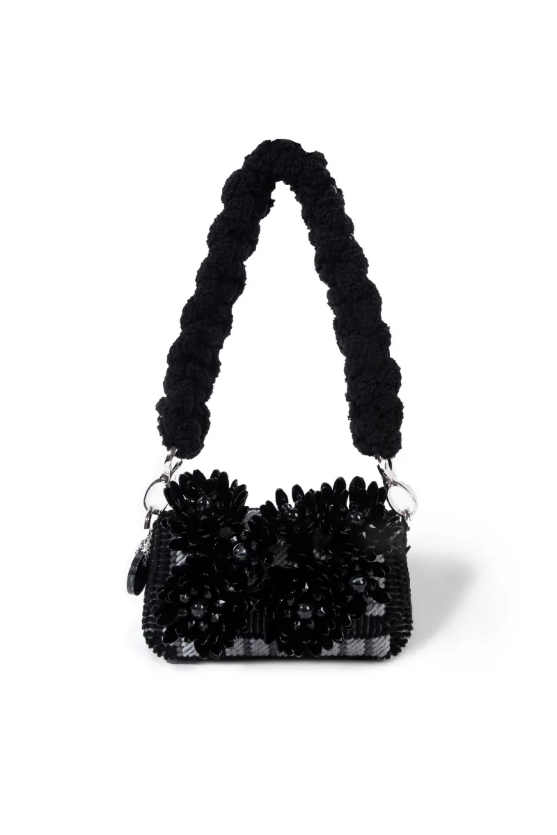 BLACK ATACAMA SILK SHOULDER BAG