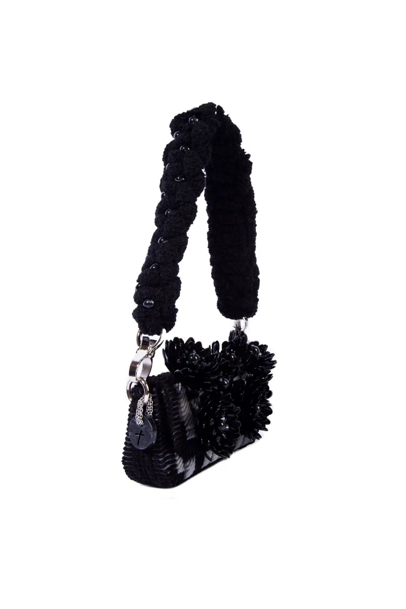 BLACK ATACAMA SILK SHOULDER BAG