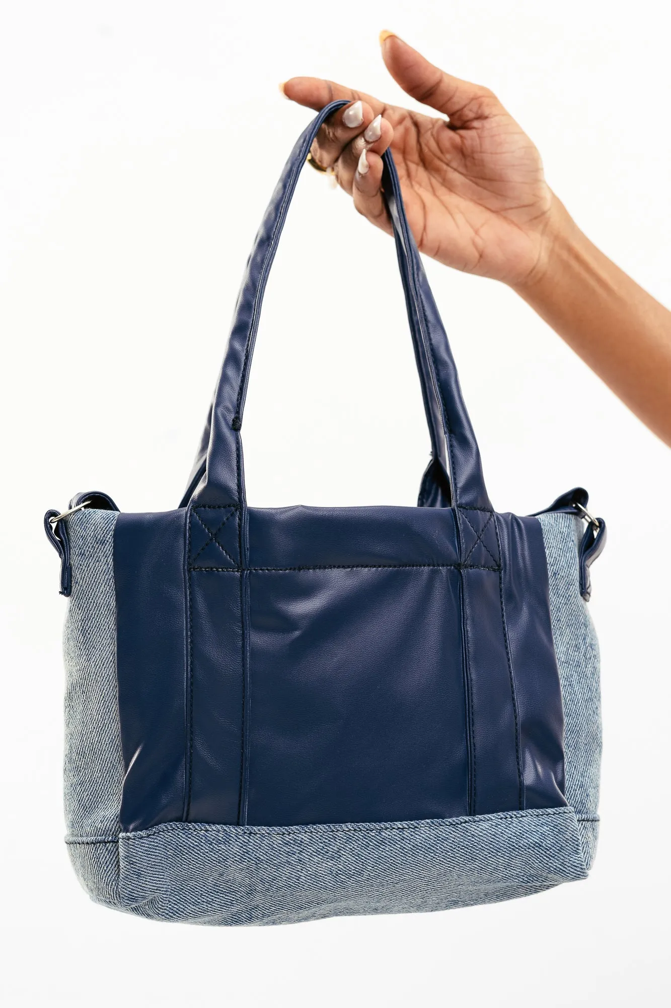 Blue Denim Leather Bag