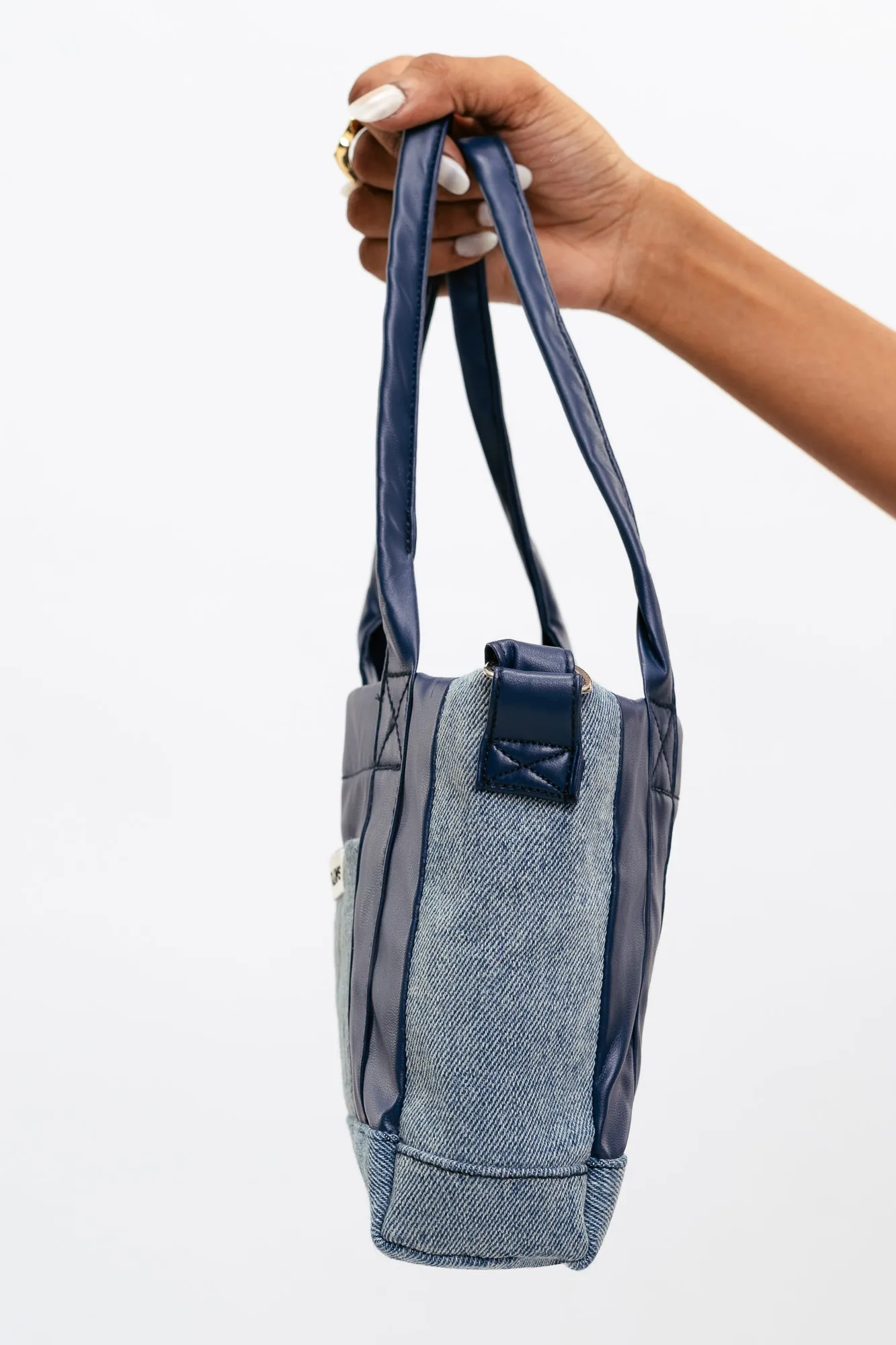 Blue Denim Leather Bag