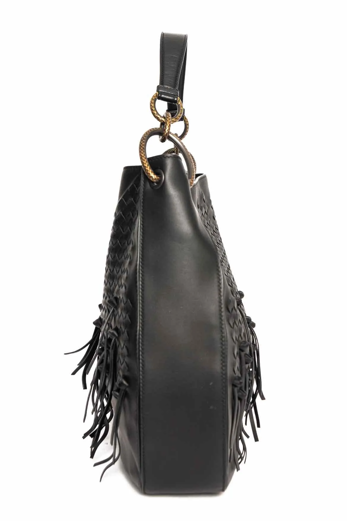 Bottega Veneta Intrecciato Loop Fringe Leather Hobo Bag