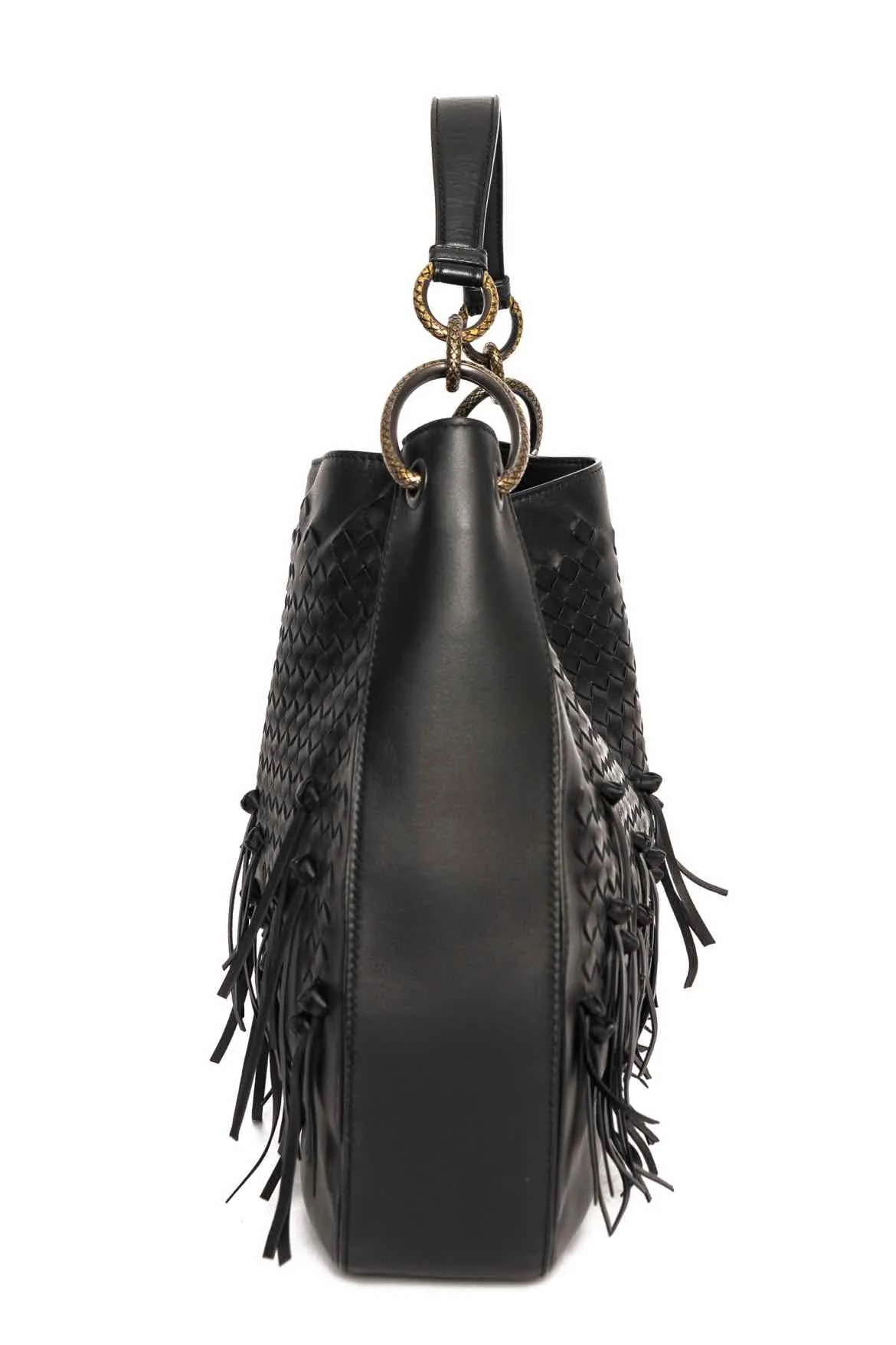 Bottega Veneta Intrecciato Loop Fringe Leather Hobo Bag