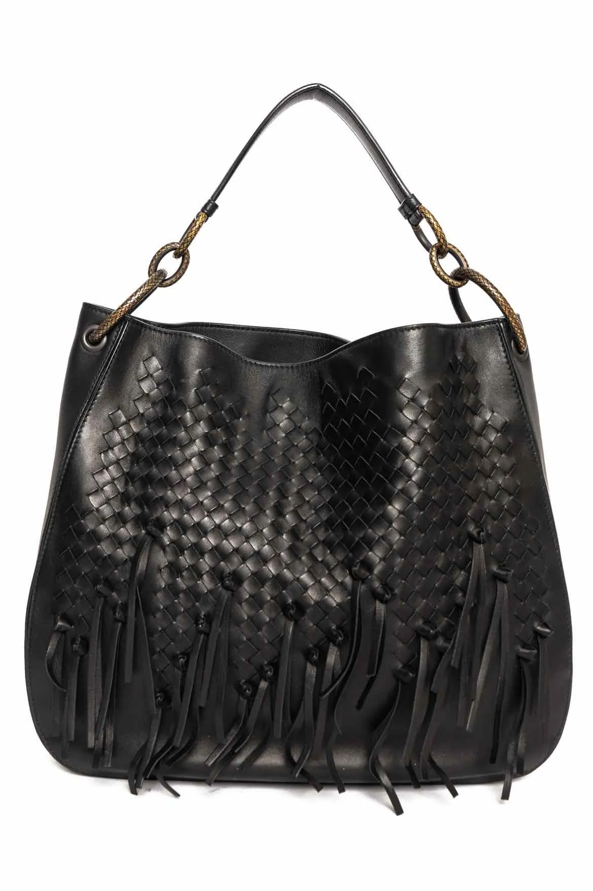 Bottega Veneta Intrecciato Loop Fringe Leather Hobo Bag