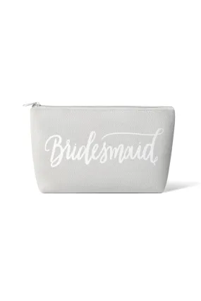 Bridesmaid Makeup Bag in Grey