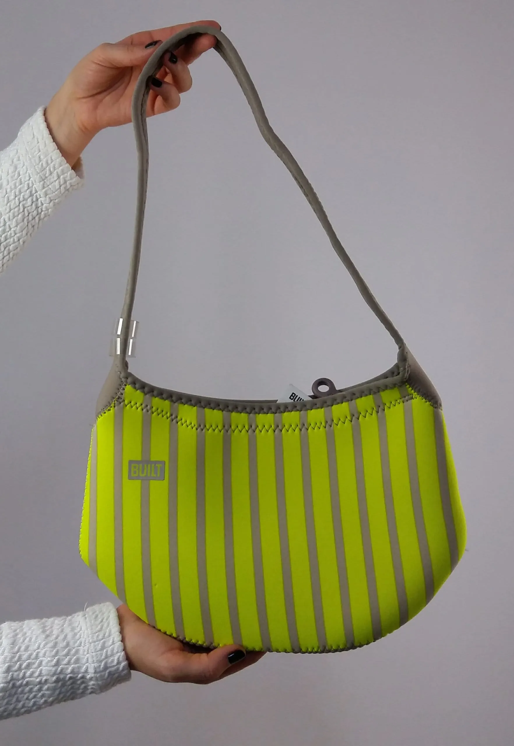 BUILT Neoprene Lunch Tote Bag Stripes Fluo Print