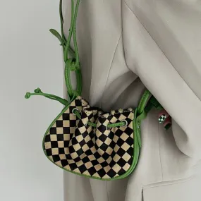 Checker Green Pouch Purse