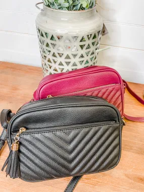 Chevron Quilted Crossbody