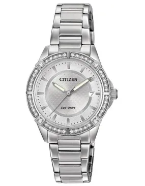 Citizen DRIVE POV Ladies Crystal Watch - Stainless Steel - Bracelet - Date