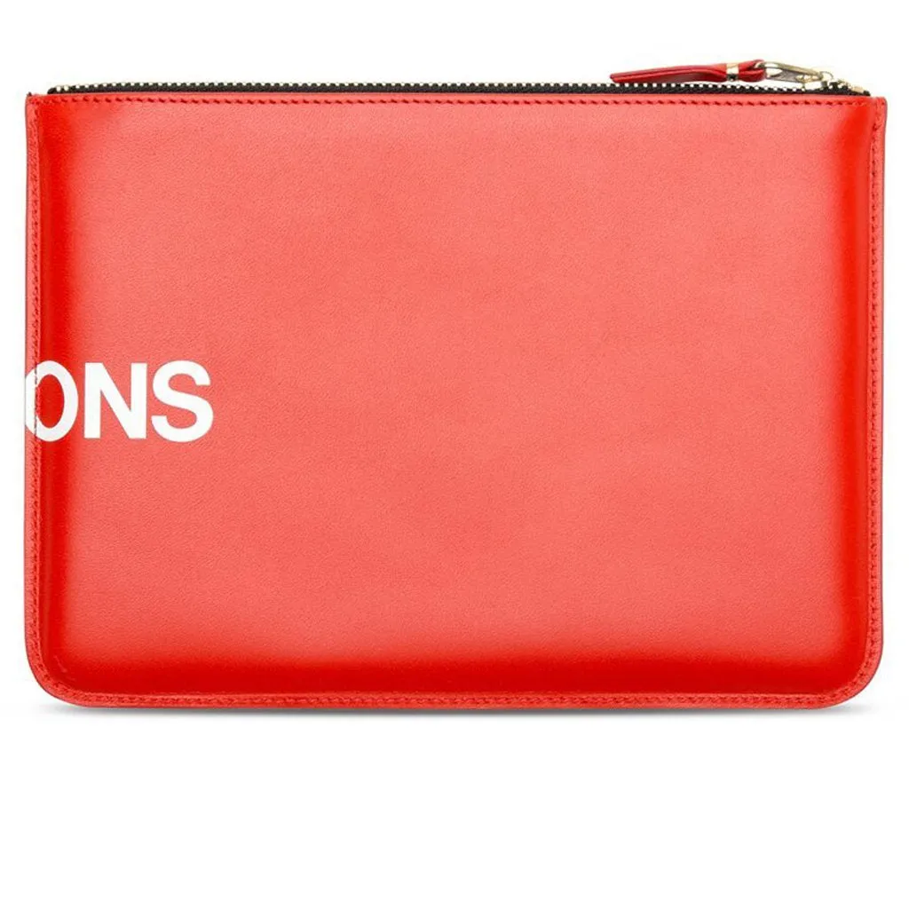 Comme des Garcons SA5100 Huge Logo Leather Wallet - Red