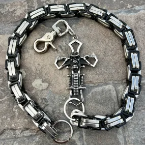 Cowboy Cross Wallet Chain - Black & Silver Daytona CVO - WC228CVO