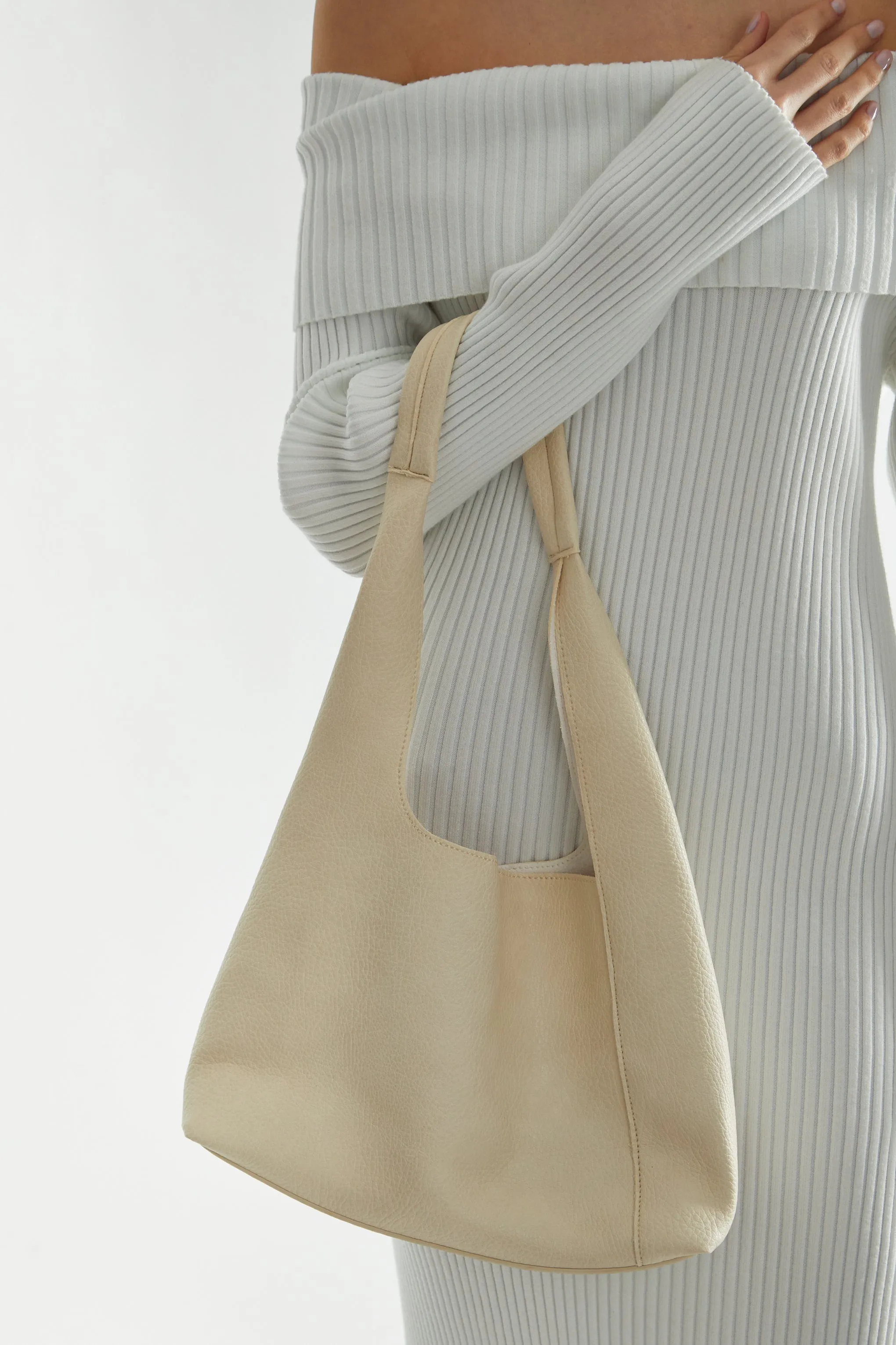 Cream PU Tote-Bag