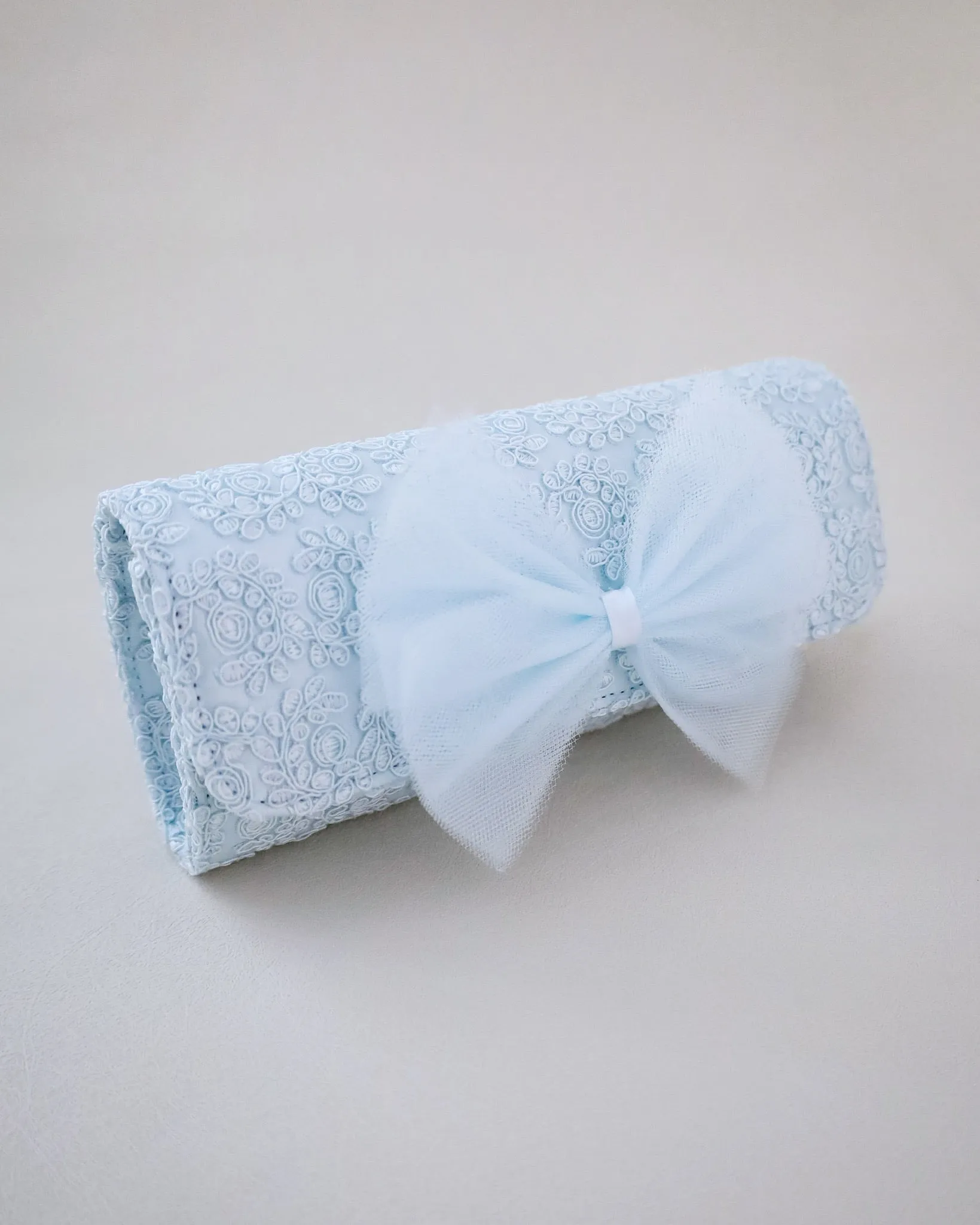 Crochet Wedding Clutch with Tulle Bow