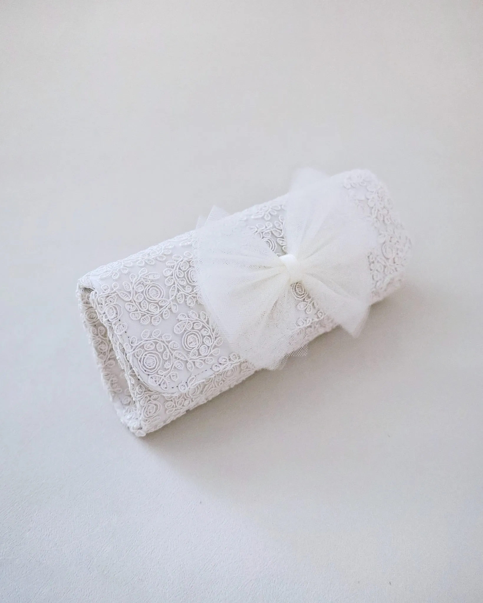 Crochet Wedding Clutch with Tulle Bow