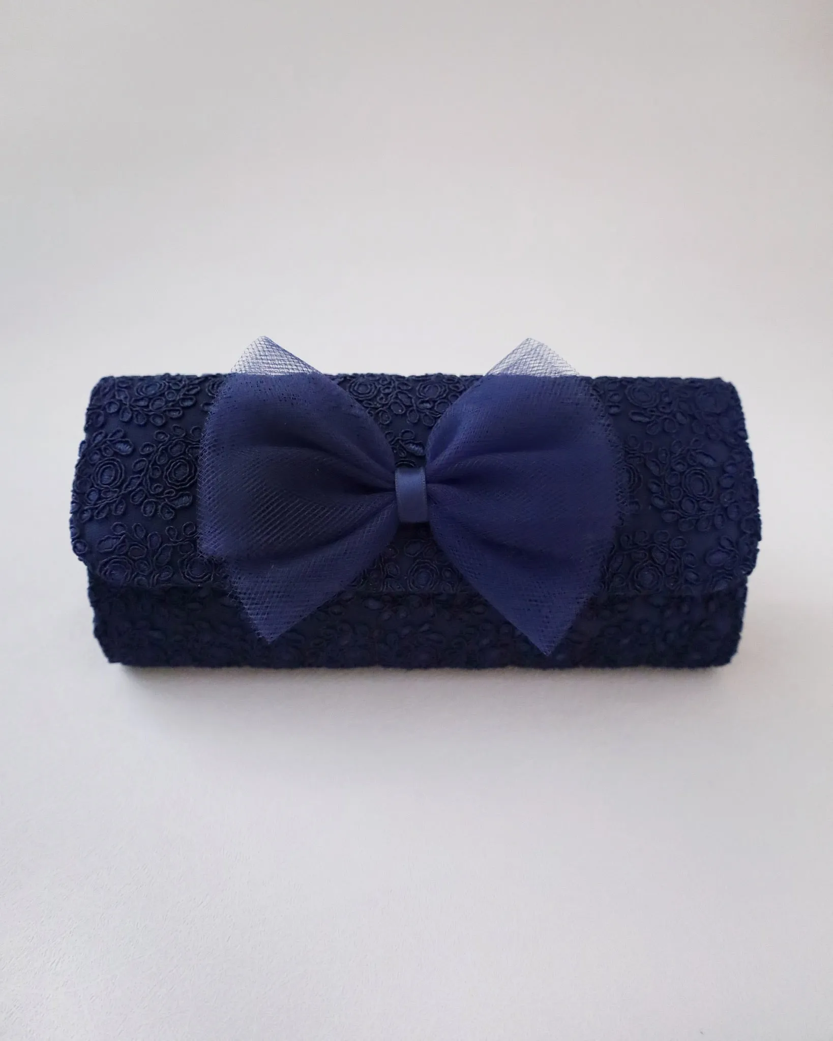 Crochet Wedding Clutch with Tulle Bow