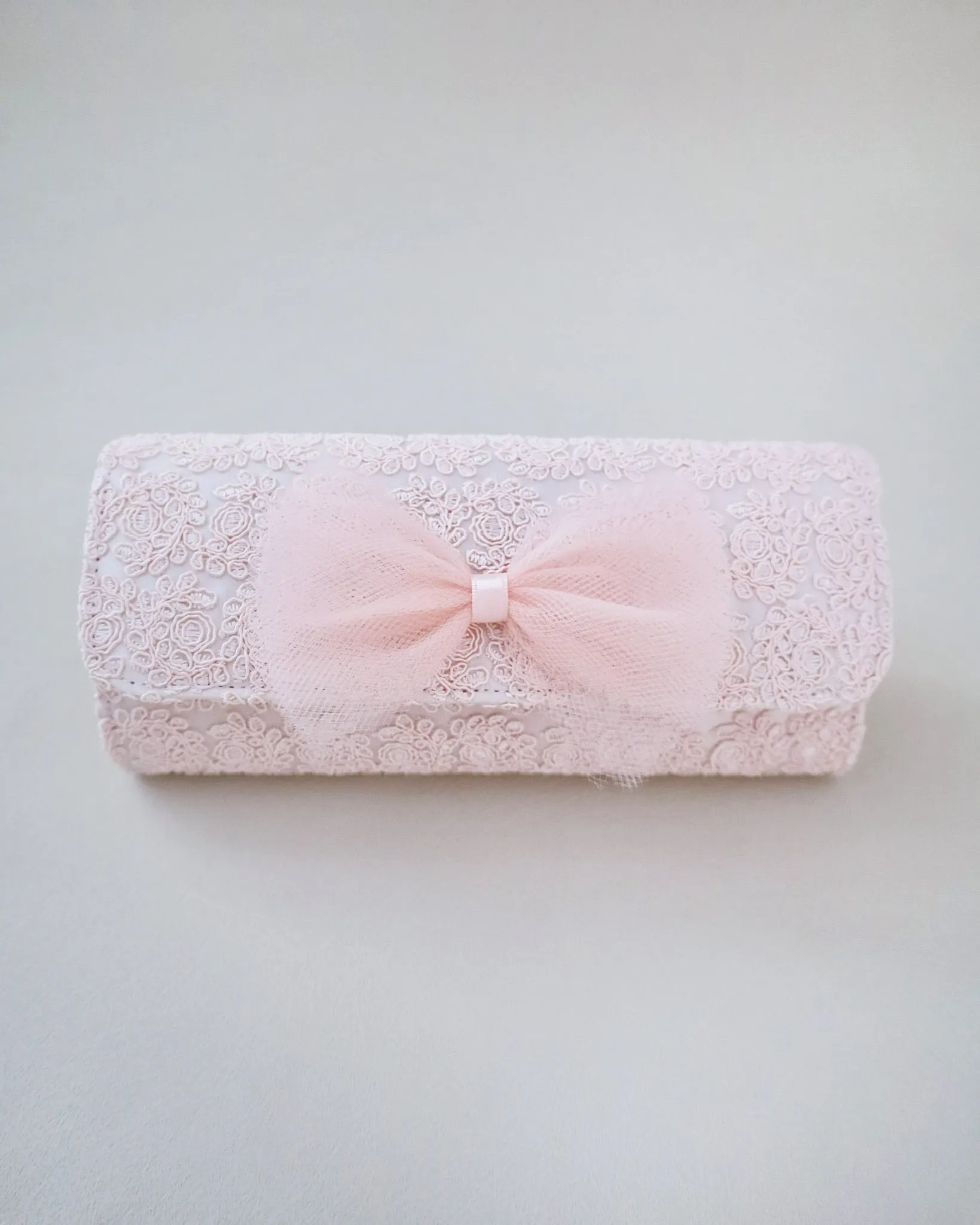 Crochet Wedding Clutch with Tulle Bow