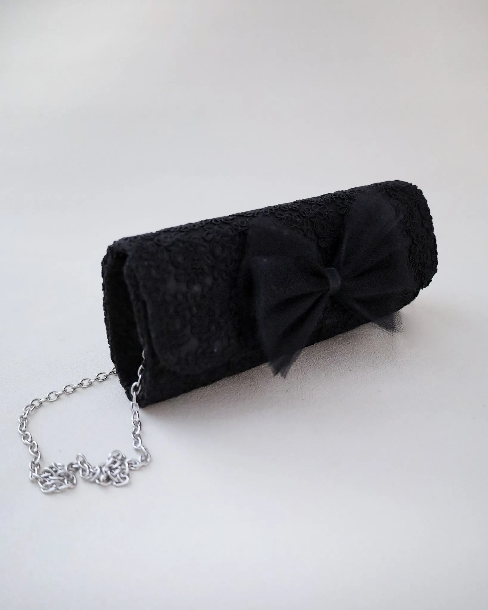 Crochet Wedding Clutch with Tulle Bow