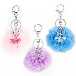 Dasha Designs Ballerina Keychain with Pouf