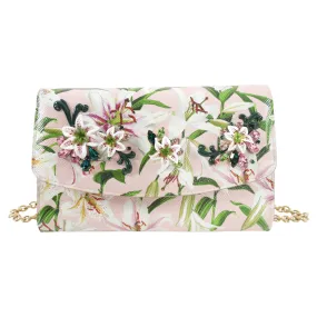 Dolce & Gabbana Pink Floral Lilium Wallet on Chain Bag