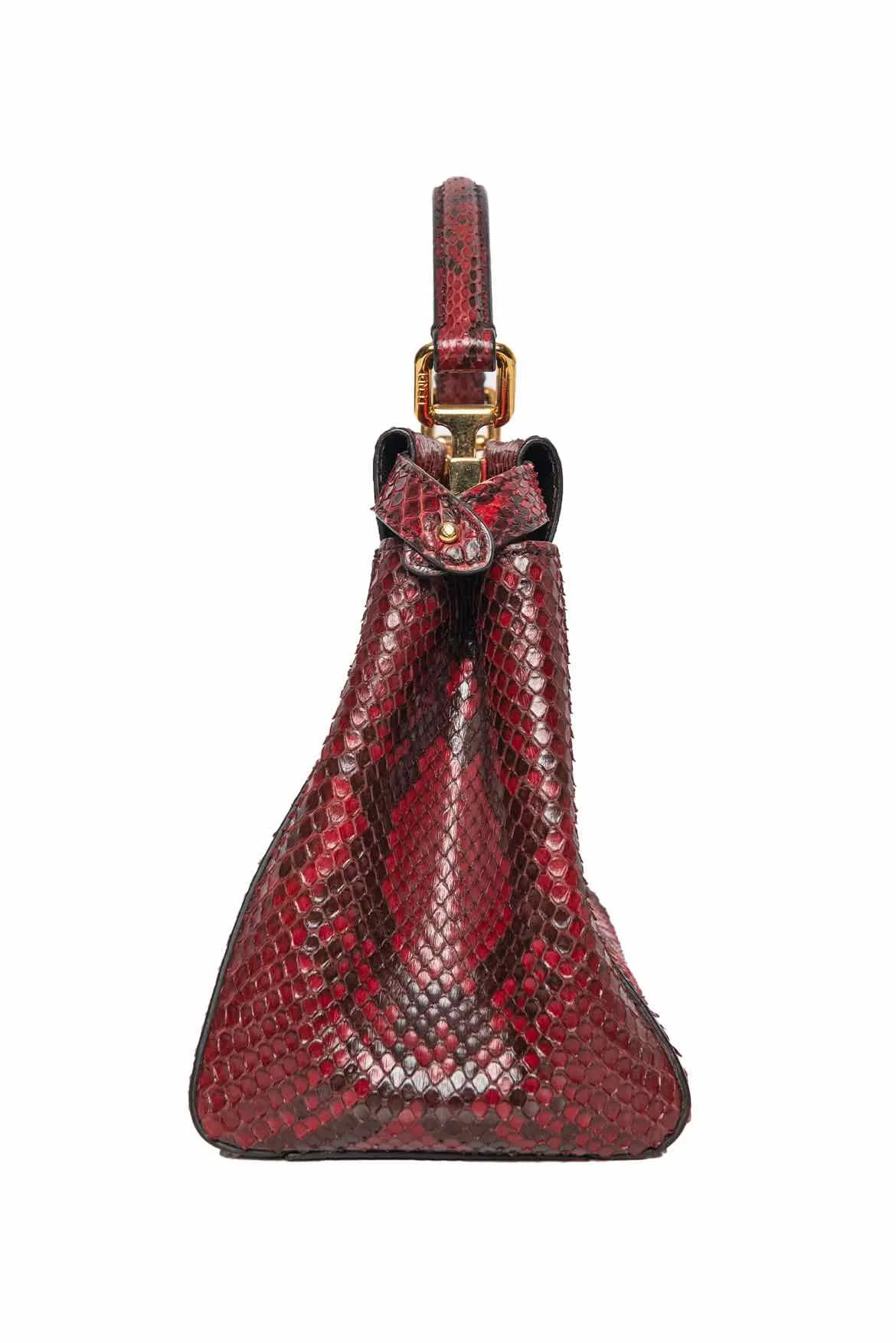 Fendi Mini Red Python Peekaboo Purse