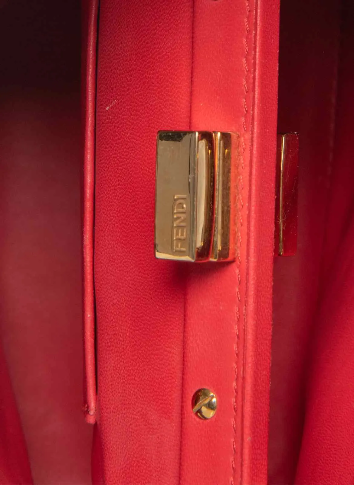 Fendi Mini Red Python Peekaboo Purse