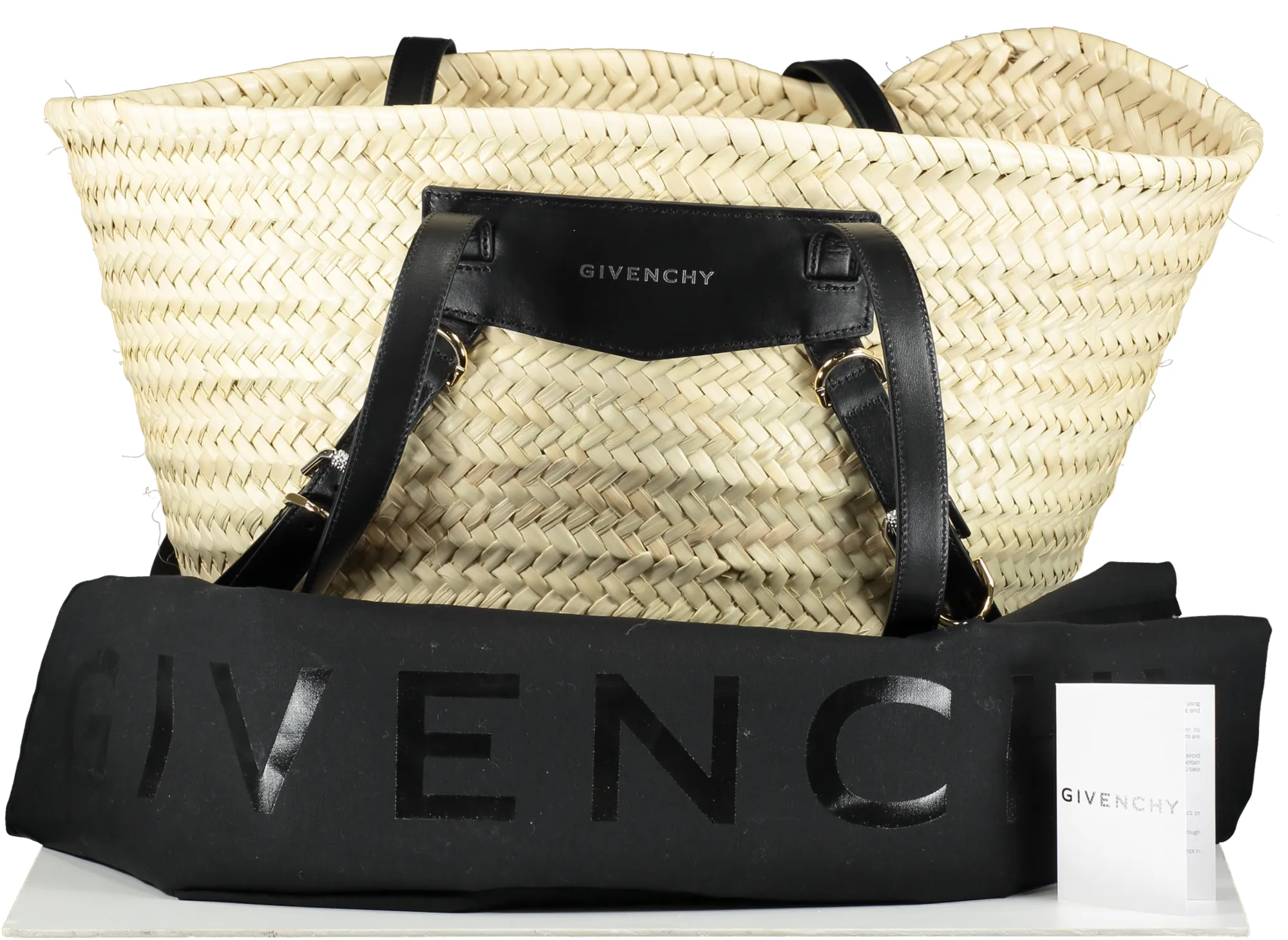 Givenchy Beige Voyou Medium Straw Tote Bag