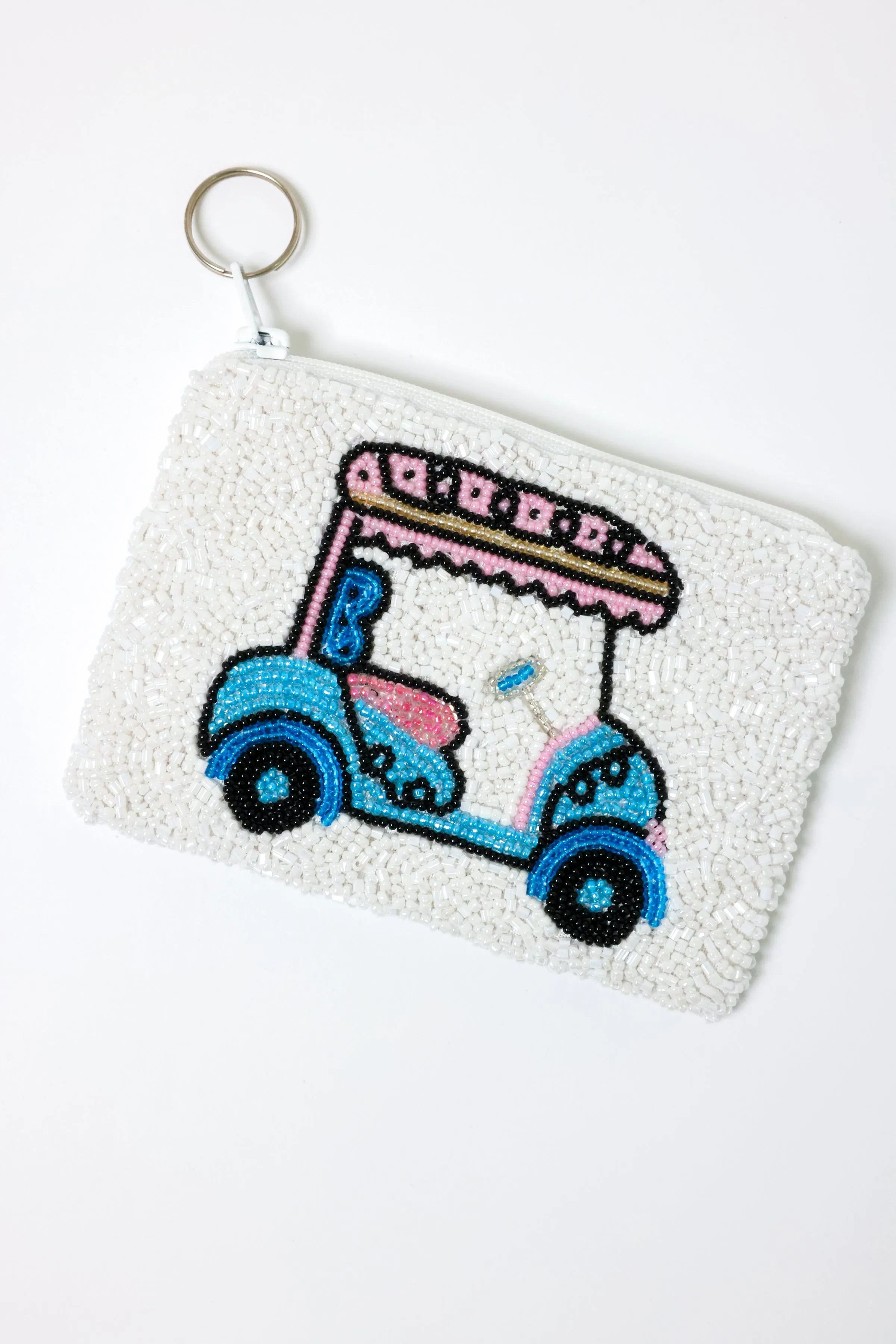 Golf Cart Beaded Coin Purse