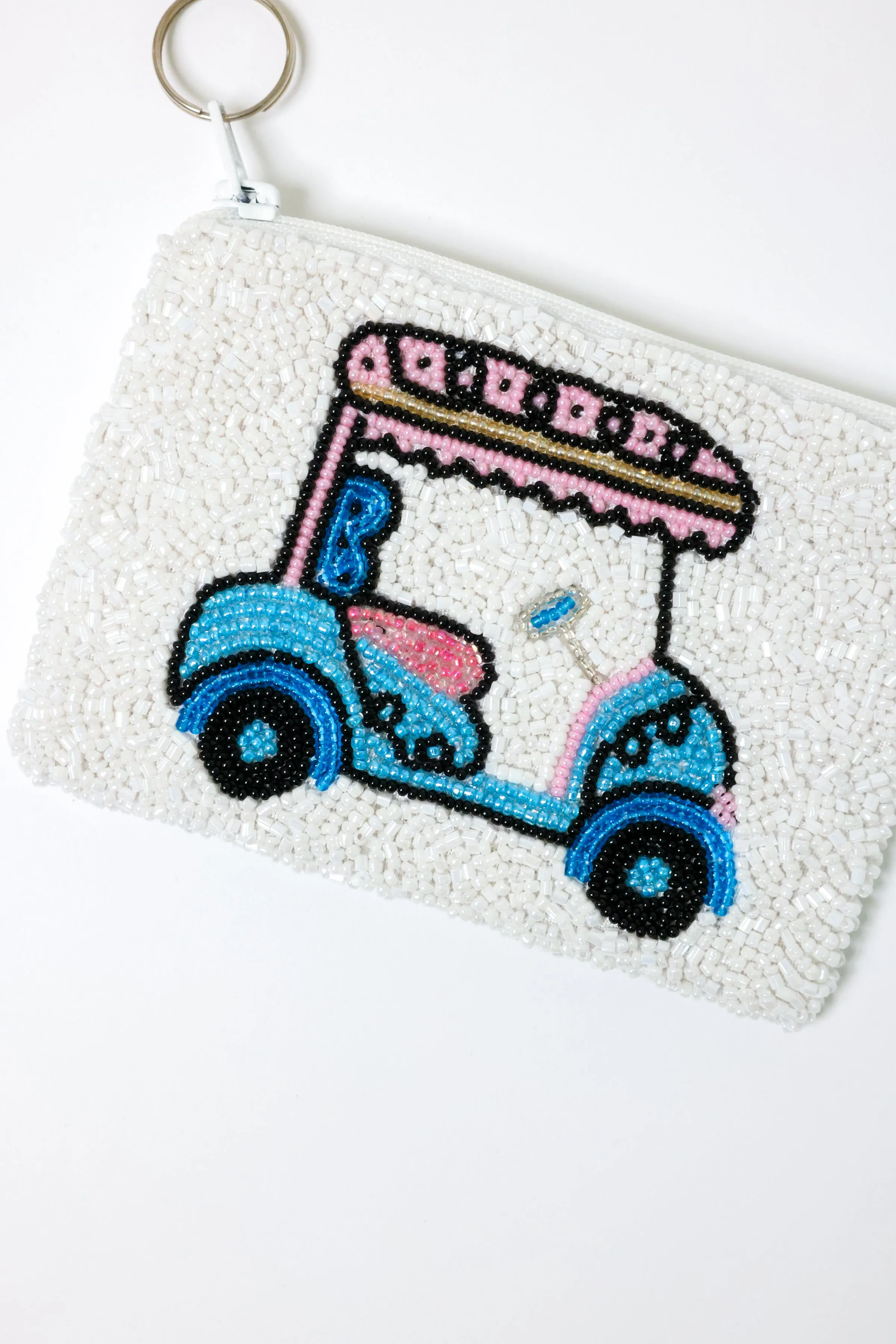 Golf Cart Beaded Coin Purse