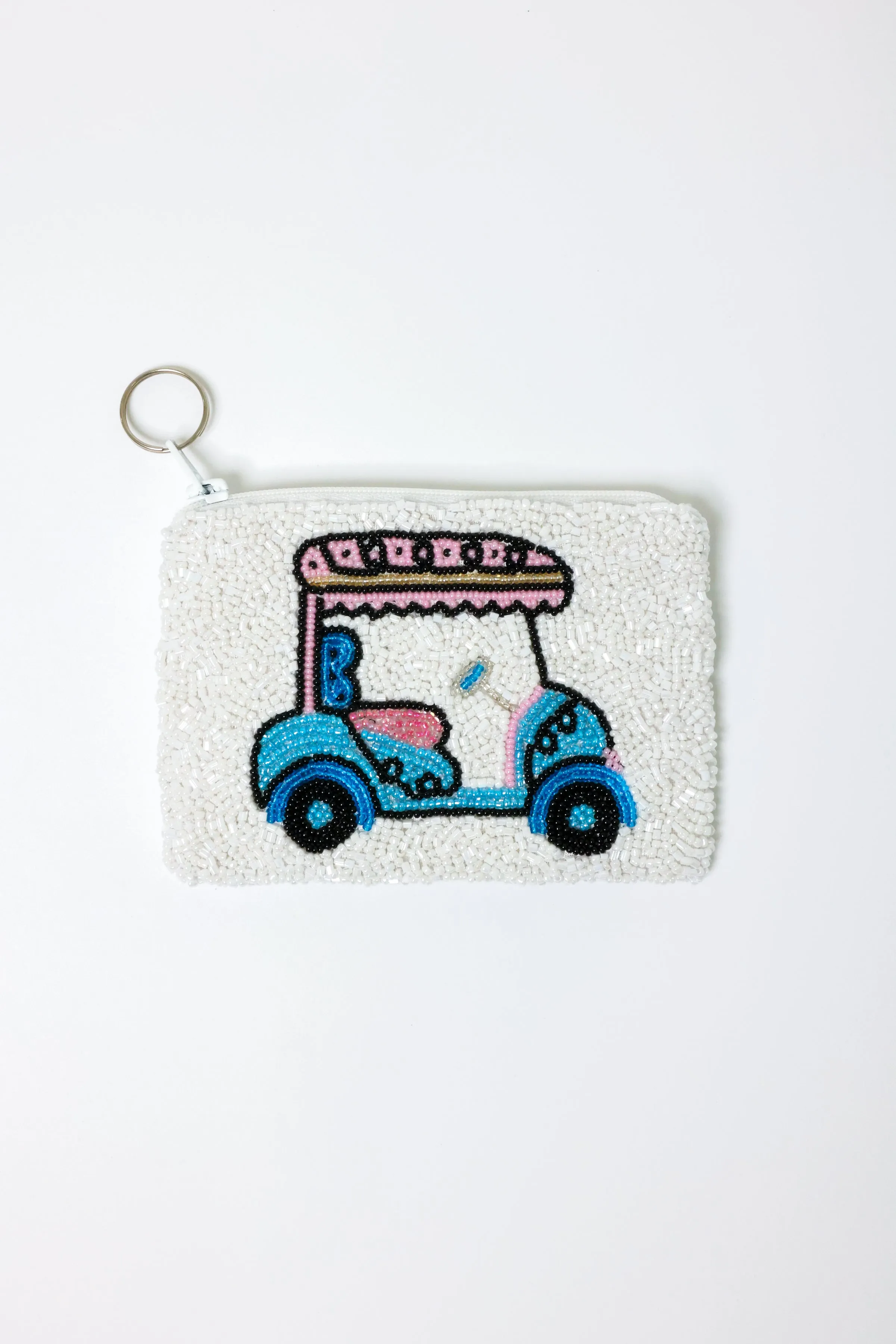 Golf Cart Beaded Coin Purse