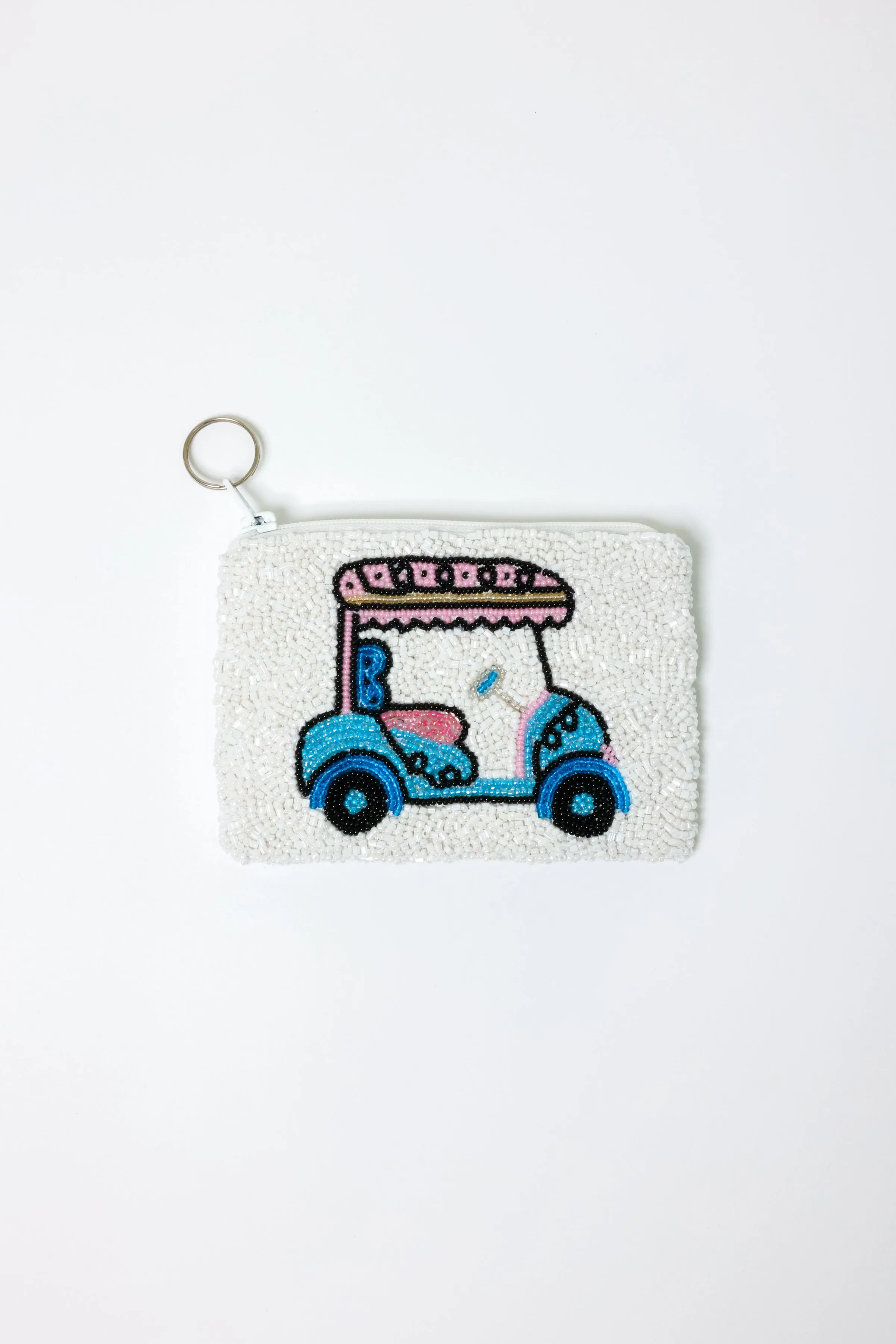 Golf Cart Beaded Coin Purse