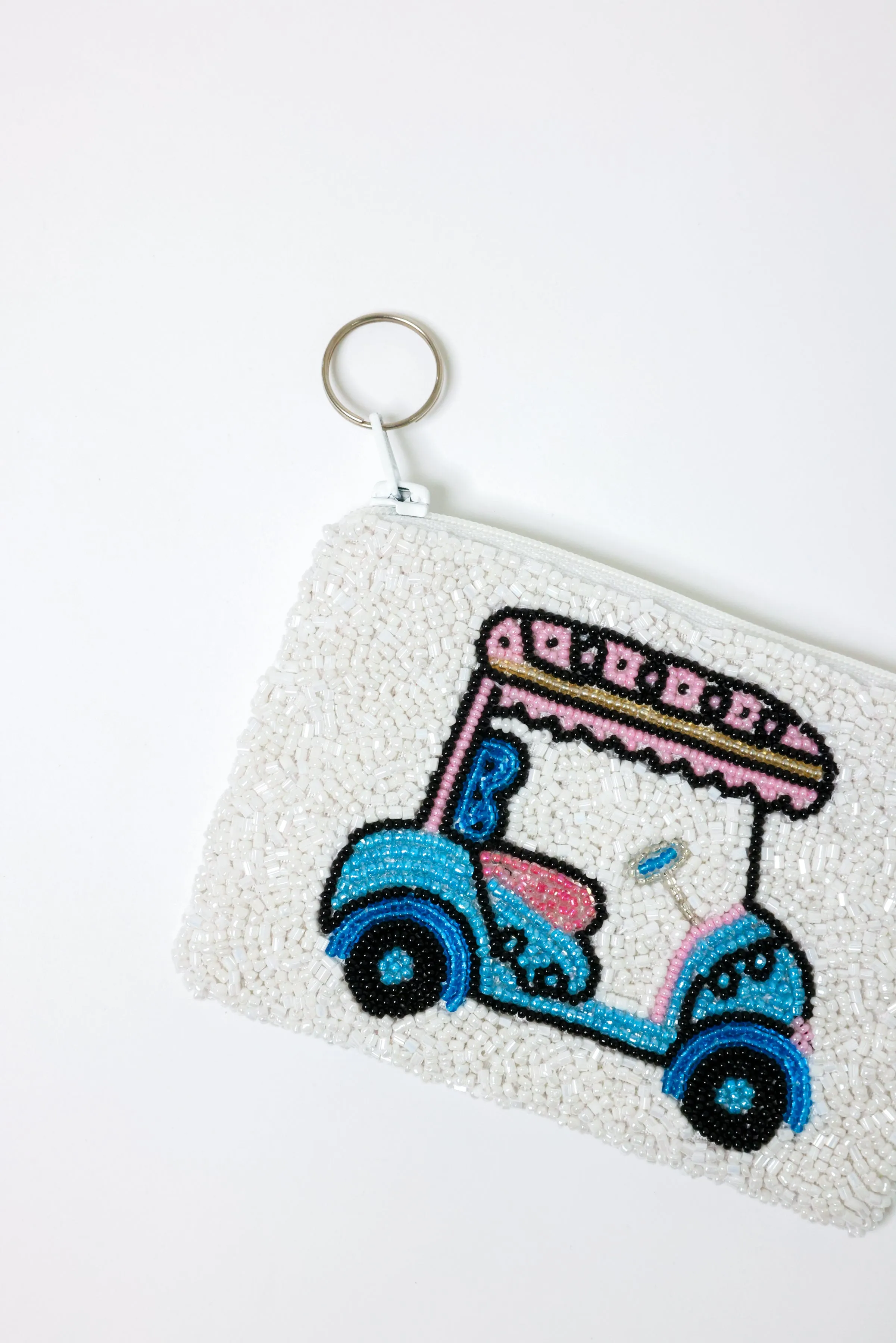 Golf Cart Beaded Coin Purse