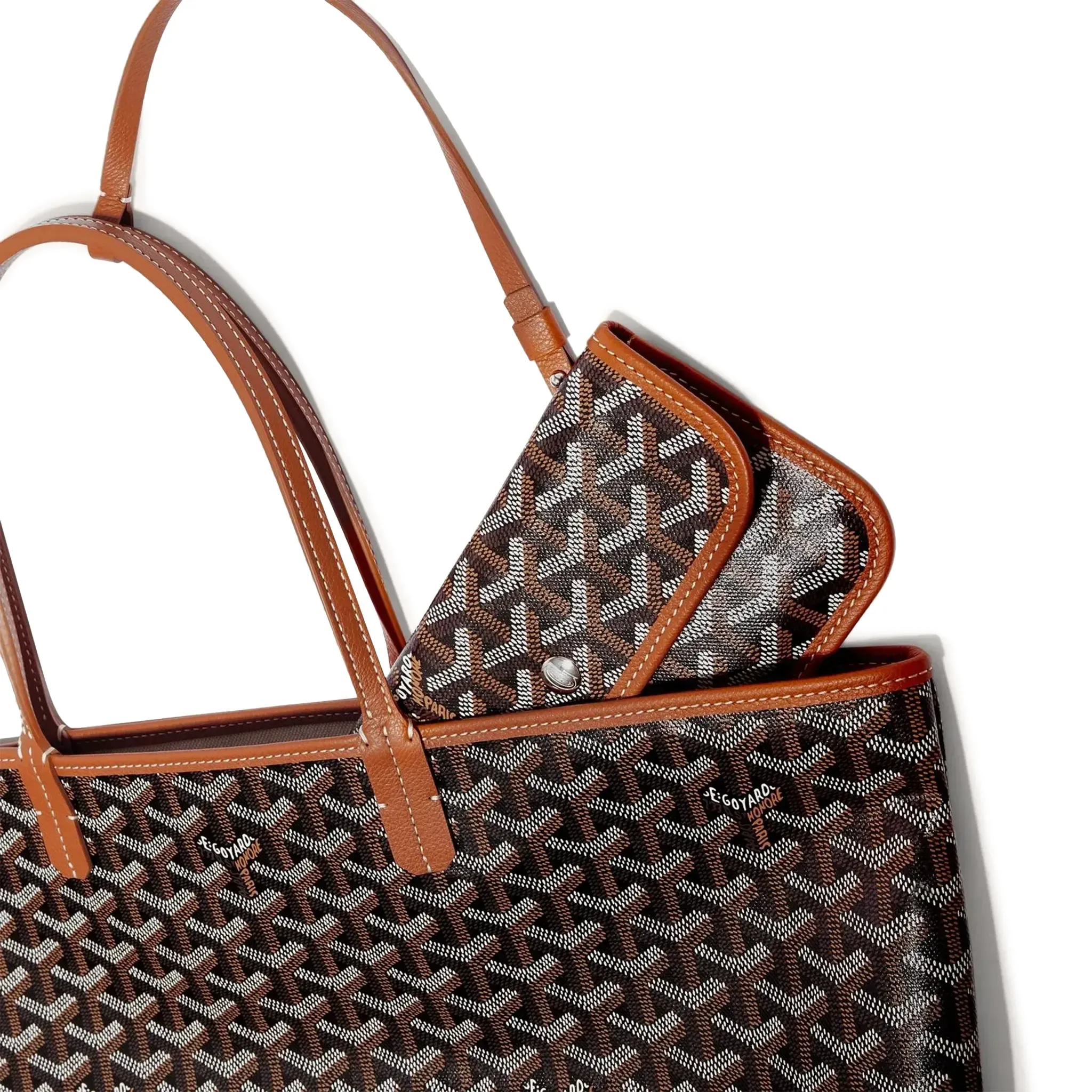 Goyard Saint Louis PM Tote Bag Black Tan