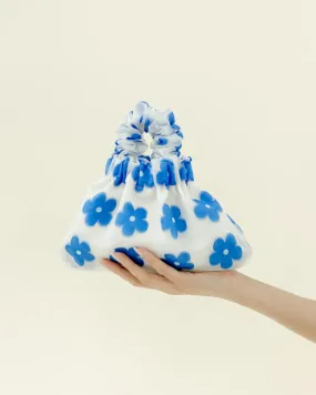 Halo Scrunchie Purse – Cobalt Bloom Organza