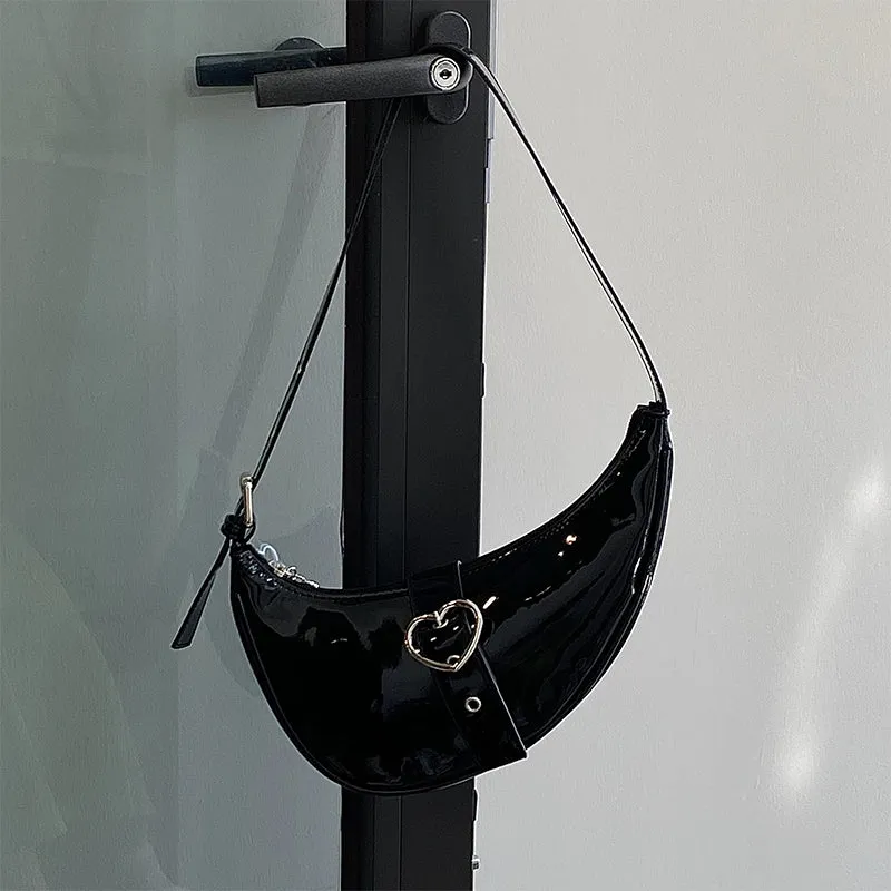 Heart Buckle Saddle Purse