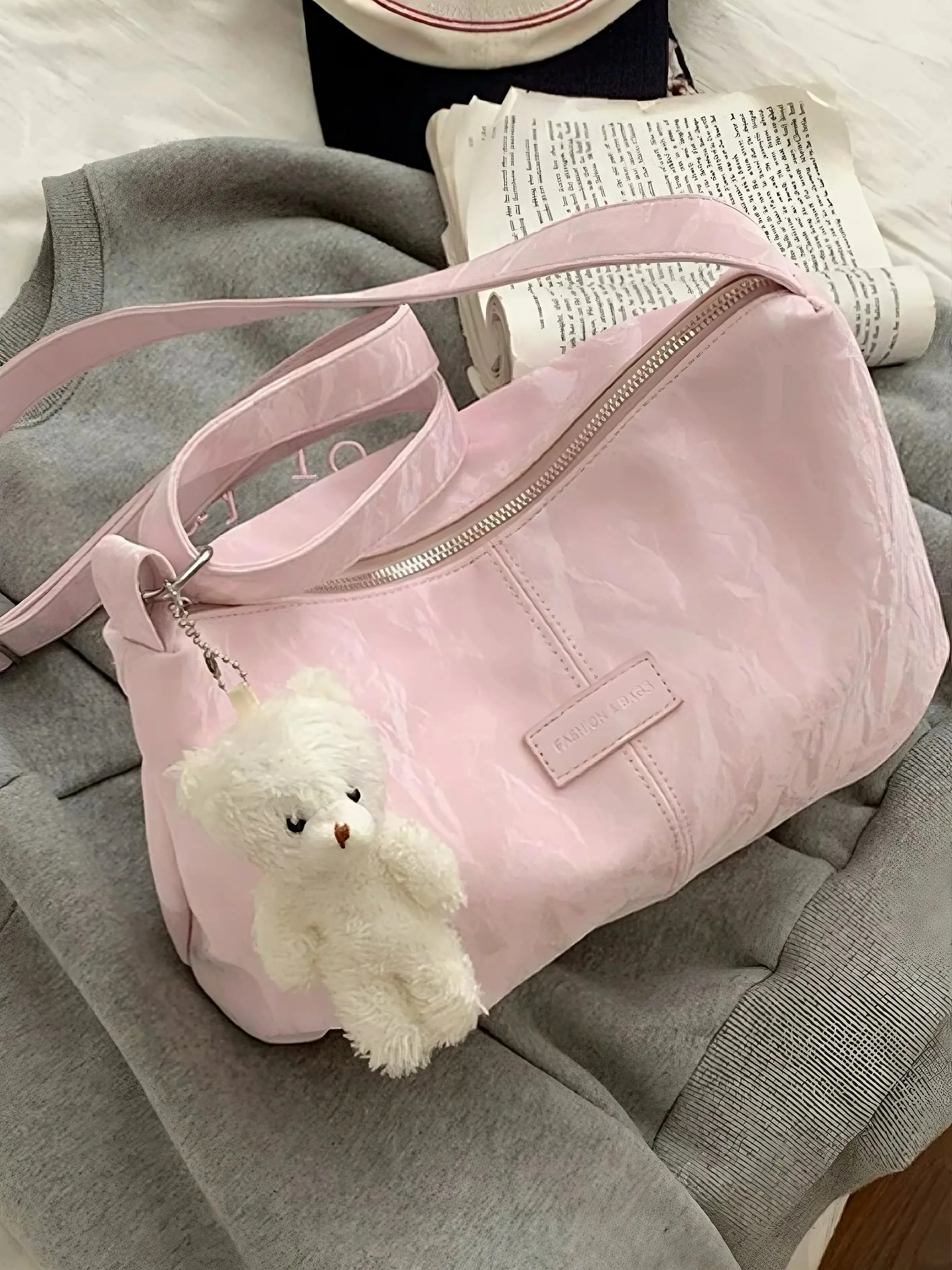 'Ice Peach' Soft Pink Radiant Glow Crossbody Bag