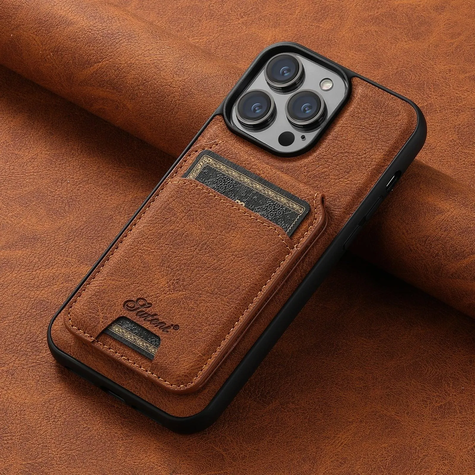 Leather Wallet ACPC317 Cute Phone Case For iPhone 12, 13, 14, and 15 Pro Max Plus - Magnetic Pocket